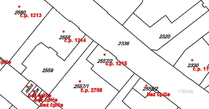Varnsdorf 1215 na parcele st. 2557/2 v KÚ Varnsdorf, Katastrální mapa