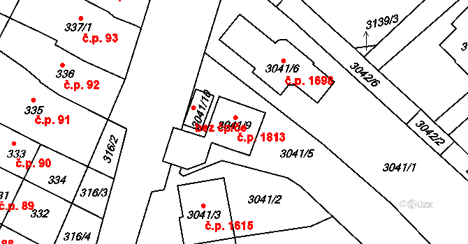 Šlapanice 1813 na parcele st. 3041/9 v KÚ Šlapanice u Brna, Katastrální mapa