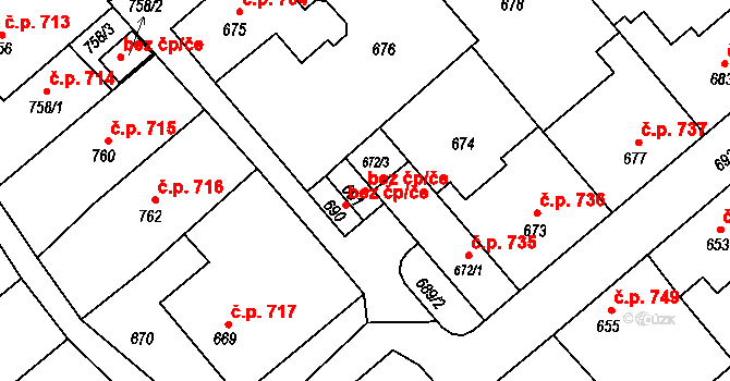 Odry 44888112 na parcele st. 691 v KÚ Odry, Katastrální mapa