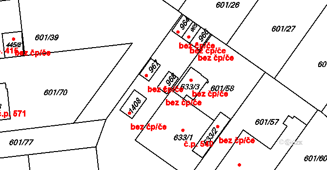 Benátky nad Jizerou 45287112 na parcele st. 968 v KÚ Staré Benátky, Katastrální mapa