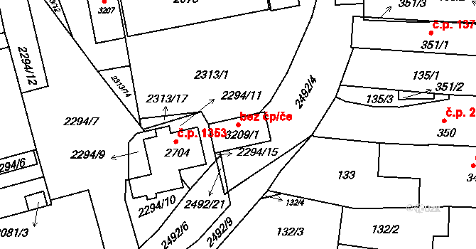 Ústí nad Orlicí 45484112 na parcele st. 3209/1 v KÚ Ústí nad Orlicí, Katastrální mapa
