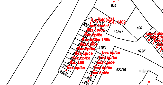 Děčín 47243112 na parcele st. 615 v KÚ Děčín, Katastrální mapa