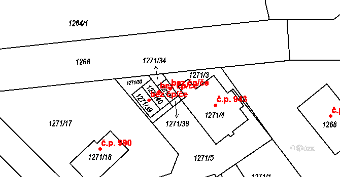 Štramberk 50326112 na parcele st. 1271/37 v KÚ Štramberk, Katastrální mapa