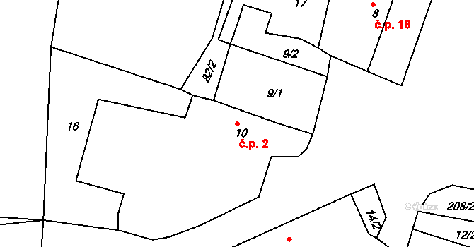 Jarotice 2, Mirotice na parcele st. 10 v KÚ Jarotice, Katastrální mapa