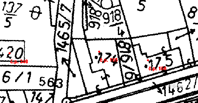Bernartice 155 na parcele st. 174 v KÚ Bernartice u Milevska, Katastrální mapa