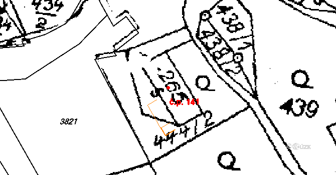 Libina 141 na parcele st. 7590 v KÚ Horní Libina, Katastrální mapa
