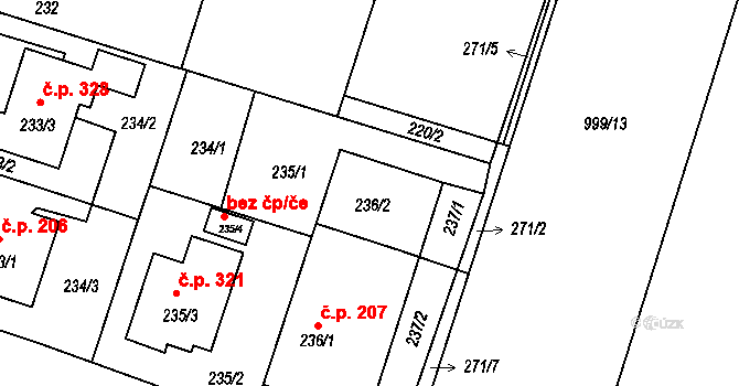 Oldřišov 88745112 na parcele st. 236/2 v KÚ Oldřišov, Katastrální mapa