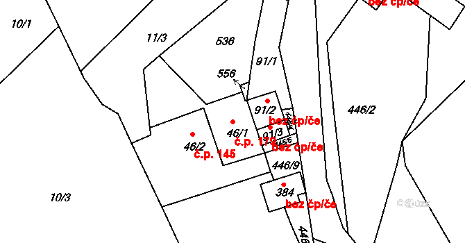 Žopy 179, Holešov na parcele st. 46/1 v KÚ Žopy, Katastrální mapa