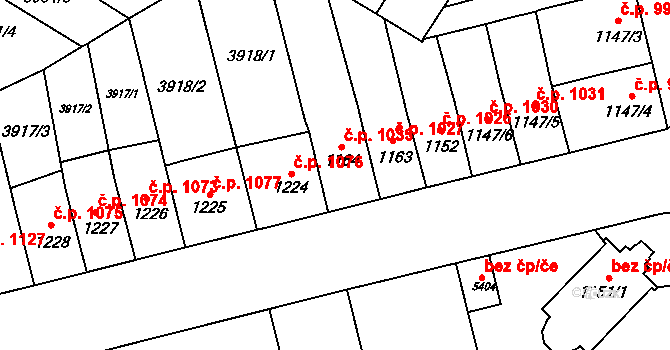 Břeclav 1033 na parcele st. 1164 v KÚ Břeclav, Katastrální mapa
