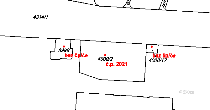 Vinohrady 2021, Praha na parcele st. 4000/2 v KÚ Vinohrady, Katastrální mapa