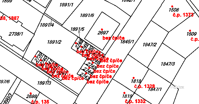 Česká Třebová 39406113 na parcele st. 2747 v KÚ Česká Třebová, Katastrální mapa