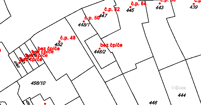 Znojmo 40962113 na parcele st. 448/2 v KÚ Oblekovice, Katastrální mapa