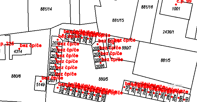 Trutnov 42547113 na parcele st. 2084 v KÚ Trutnov, Katastrální mapa