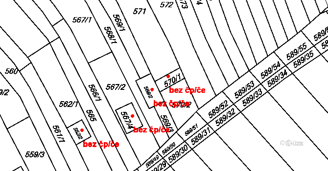 Skoronice 44584113 na parcele st. 570/1 v KÚ Skoronice, Katastrální mapa