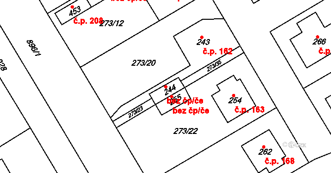 Neratovice 45423113 na parcele st. 244 v KÚ Lobkovice, Katastrální mapa