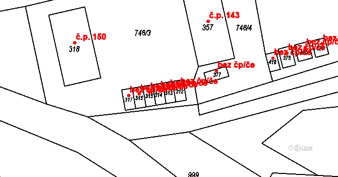 Libchavy 45475113 na parcele st. 313 v KÚ Dolní Libchavy, Katastrální mapa