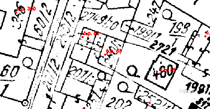 Horní Štěpánov 53 na parcele st. 250/1 v KÚ Horní Štěpánov, Katastrální mapa