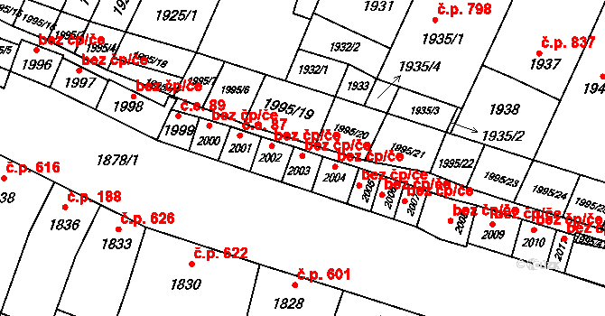 Velké Pavlovice 85 na parcele st. 2003 v KÚ Velké Pavlovice, Katastrální mapa