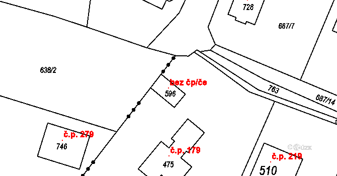 Zvánovice 120778114 na parcele st. 596 v KÚ Zvánovice, Katastrální mapa