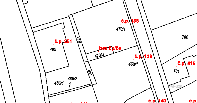 Doksy 121264114 na parcele st. 470/3 v KÚ Doksy u Máchova jezera, Katastrální mapa