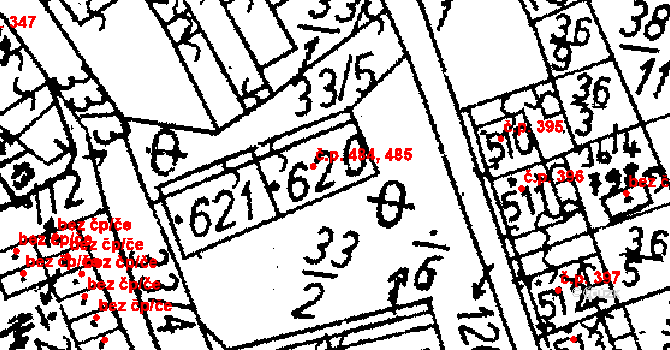 Jablonné v Podještědí 484,485 na parcele st. 620 v KÚ Jablonné v Podještědí, Katastrální mapa
