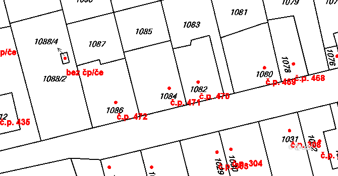 Libušín 471 na parcele st. 1084 v KÚ Libušín, Katastrální mapa