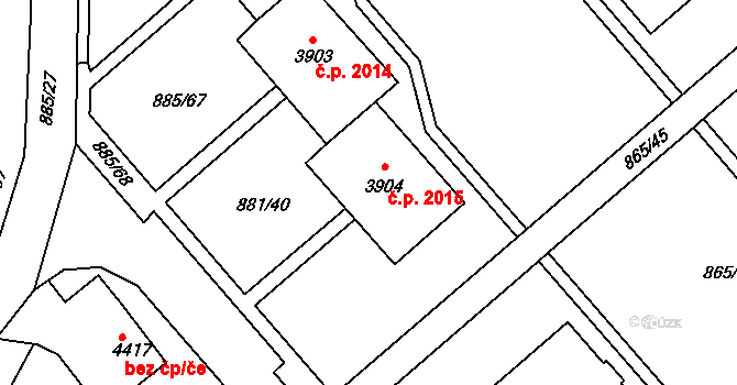 Blansko 2015 na parcele st. 3904 v KÚ Blansko, Katastrální mapa