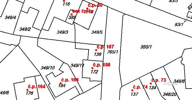 Maršov 157, Krupka na parcele st. 136 v KÚ Maršov u Krupky, Katastrální mapa