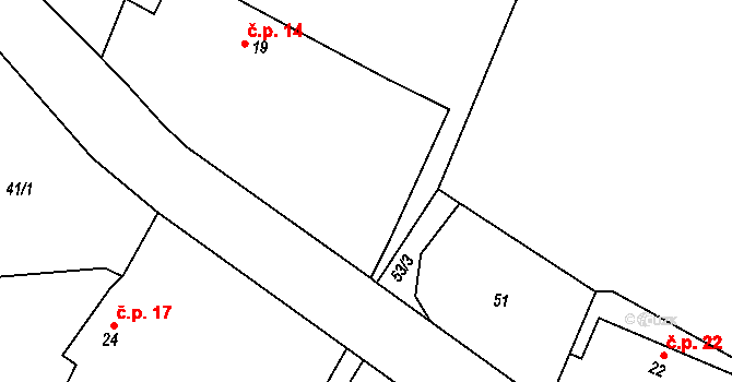 Janovice 14, Vinary na parcele st. 19 v KÚ Janovice u Vinar, Katastrální mapa
