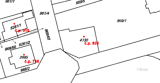 Klatovy III 826, Klatovy na parcele st. 4130 v KÚ Klatovy, Katastrální mapa