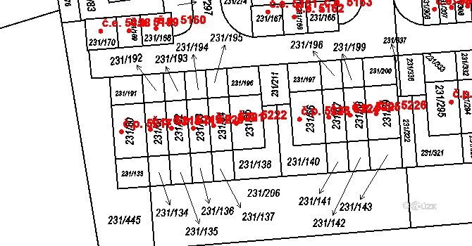Helenín 5222, Jihlava na parcele st. 231/65 v KÚ Helenín, Katastrální mapa