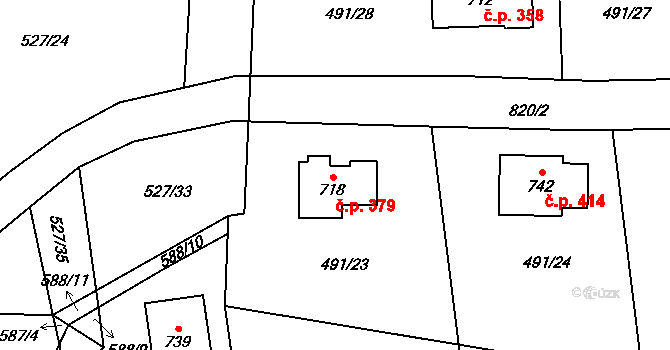 Maršov 379, Krupka na parcele st. 718 v KÚ Maršov u Krupky, Katastrální mapa