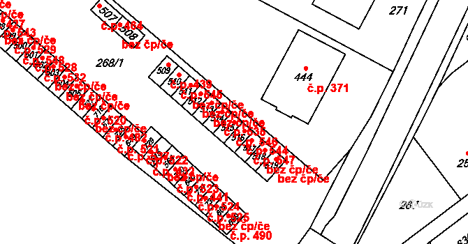 Rokytnice 546 na parcele st. 515 v KÚ Rokytnice u Přerova, Katastrální mapa