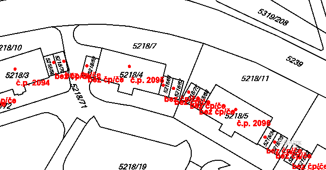 Frýdek-Místek 40316114 na parcele st. 5218/61 v KÚ Frýdek, Katastrální mapa