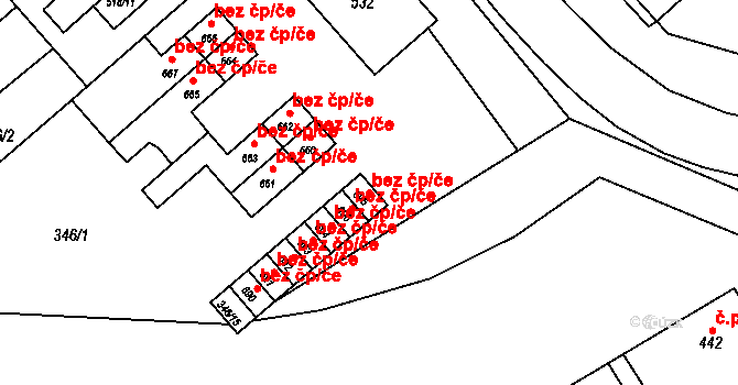 Hostěradice 41346114 na parcele st. 696 v KÚ Hostěradice na Moravě, Katastrální mapa