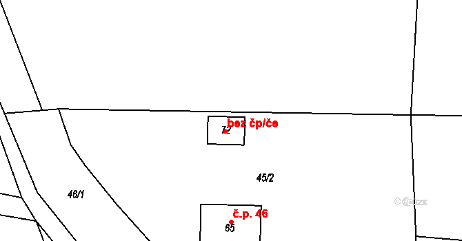 Bystřice nad Pernštejnem 41925114 na parcele st. 72 v KÚ Lesoňovice, Katastrální mapa
