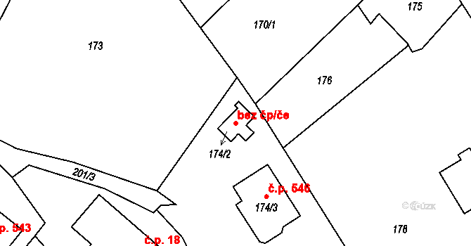 Hodslavice 42428114 na parcele st. 174/2 v KÚ Hodslavice, Katastrální mapa
