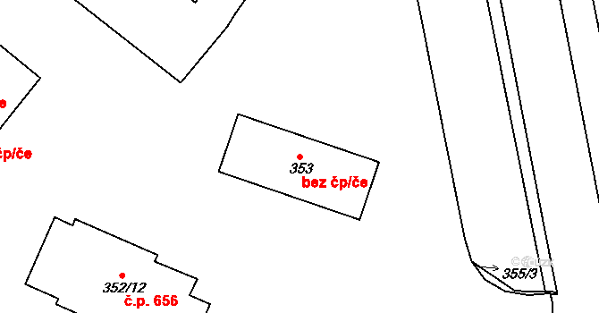 Sokolov 42949114 na parcele st. 353 v KÚ Sokolov, Katastrální mapa