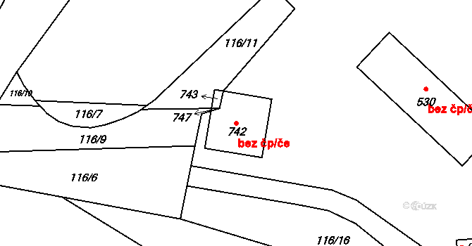 Benešov nad Černou 43377114 na parcele st. 742 v KÚ Benešov nad Černou, Katastrální mapa