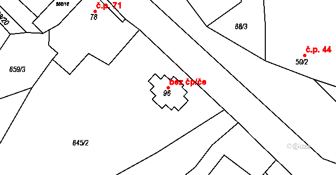 Maršov 43661114 na parcele st. 96 v KÚ Maršov u Veverské Bítýšky, Katastrální mapa
