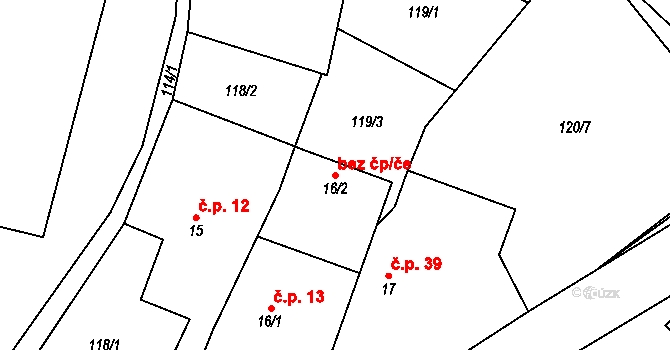 Ústrašín 45275114 na parcele st. 16/2 v KÚ Ústrašín, Katastrální mapa