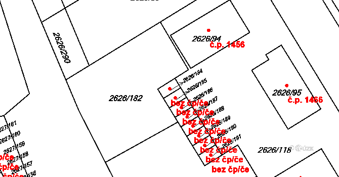 Opava 48168114 na parcele st. 2626/184 v KÚ Opava-Předměstí, Katastrální mapa