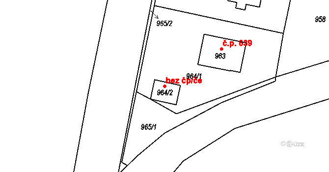 Uhlířské Janovice 48249114 na parcele st. 964/2 v KÚ Uhlířské Janovice, Katastrální mapa