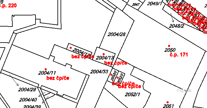 Vysoké Mýto 48562114 na parcele st. 2004/13 v KÚ Vysoké Mýto, Katastrální mapa