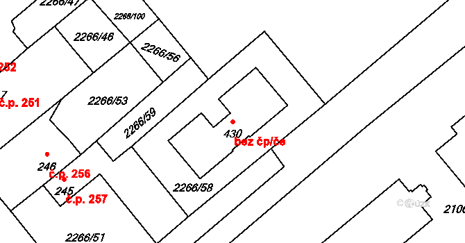 Borovany 49528114 na parcele st. 430 v KÚ Borovany, Katastrální mapa