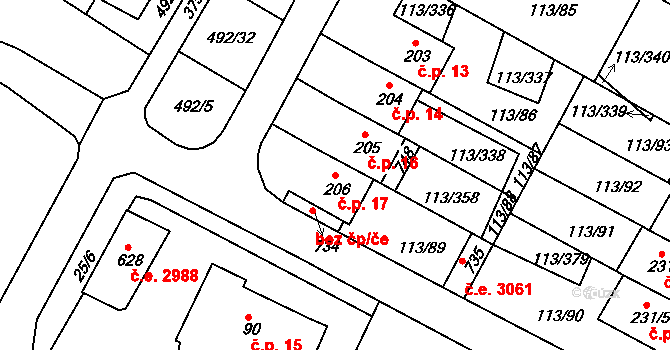 Čepirohy 17, Most na parcele st. 206 v KÚ Čepirohy, Katastrální mapa