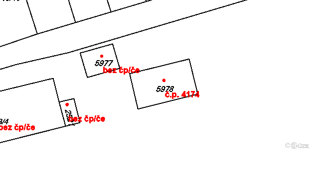 Kroměříž 4174 na parcele st. 5978 v KÚ Kroměříž, Katastrální mapa