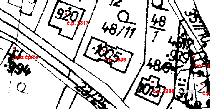 Podlusky 2336, Roudnice nad Labem na parcele st. 1005 v KÚ Podlusky, Katastrální mapa