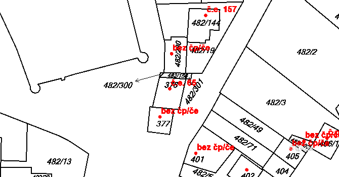 Pavlov 65 na parcele st. 376 v KÚ Pavlov u Dolních Věstonic, Katastrální mapa