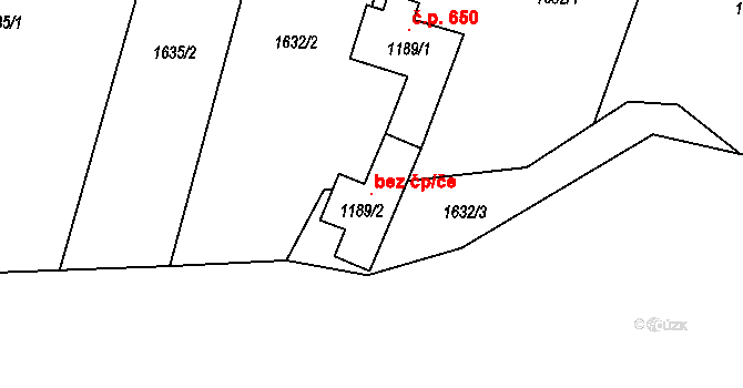 Horní Bečva 102185115 na parcele st. 1189/2 v KÚ Horní Bečva, Katastrální mapa